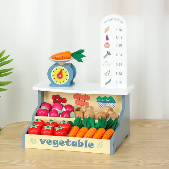 Высокая имитация ролевых игр мини-магазин по продаже овощей деревянные игрушки